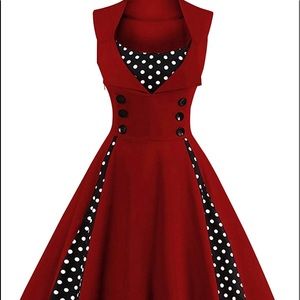 Red vintage style dress